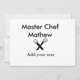 Mäkokonköksmästare tillsätt text namn cutl inbjudningar