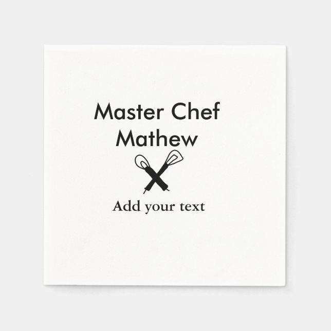 Mäkokonköksmästare tillsätt text namn cutl pappersservett (Framsidan)