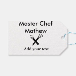 Mäkokonköksmästare tillsätt text namn cutl presentetikett
