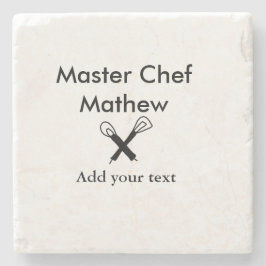 Mäkokonköksmästare tillsätt text namn cutl stenunderlägg