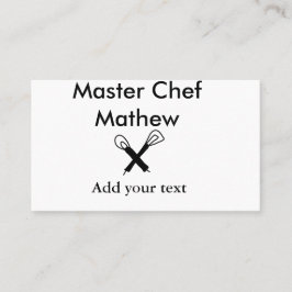 Mäkokonköksmästare tillsätt text namn cutl visitkort