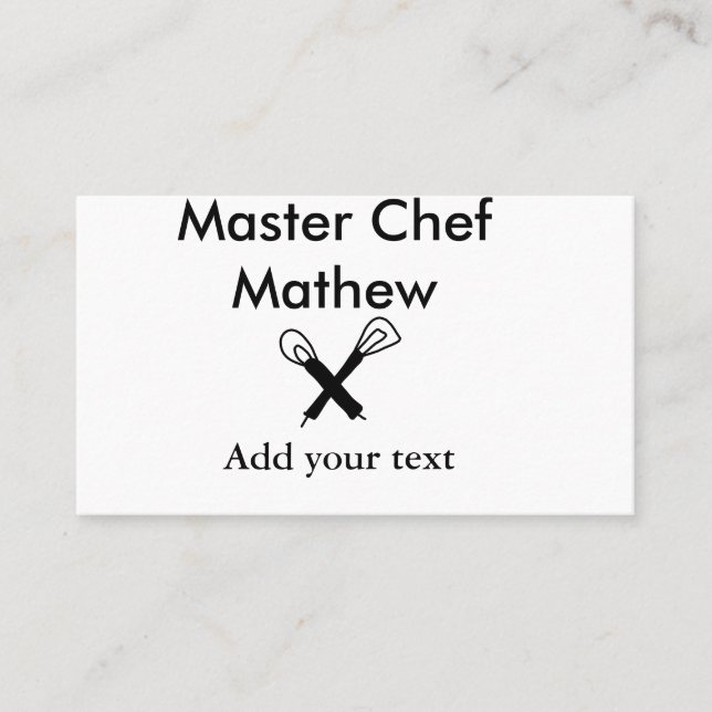 Mäkokonköksmästare tillsätt text namn cutl visitkort (Framsida)