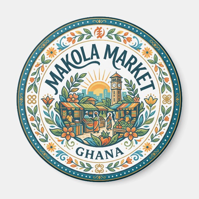 Makola Market Ghana Magnet (Framsidan)