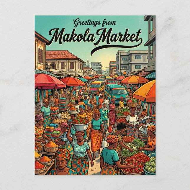 Makola Market Ghana Vykort (Framsida)
