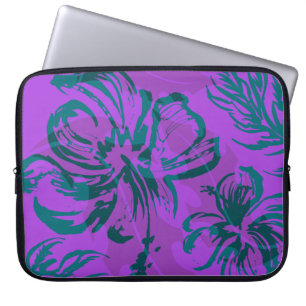 Makole Hibiscus Blommigt Hawaiian Neoprene Wetdrä Laptop Sleeve