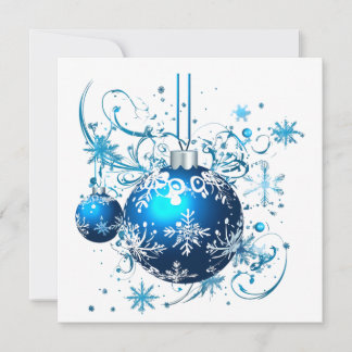 MAKOM1000- Blue Christmas - Blue Christmas Ornamen Julkort