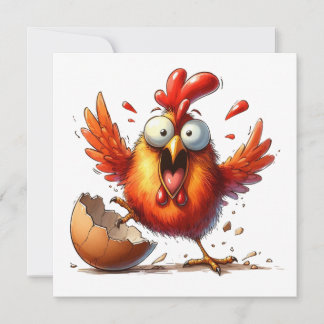 MAKOM- Watercolor Chicken Clipart Julkort