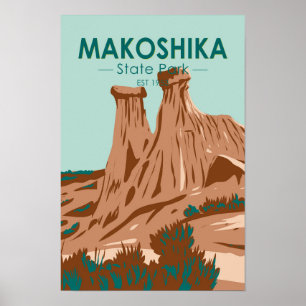 Makoshika State Park Montana Vintage på svenska Poster