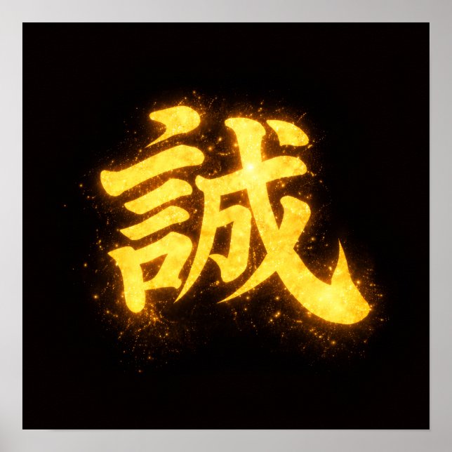 Makoto (誠) – One of the Seven Virtues of Bushidō  Poster (Framsidan)