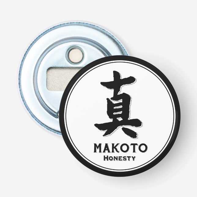 MAKOTO ärlighet bushido dygsamurai kanji tattoo Flasköppnare (Framsidan)