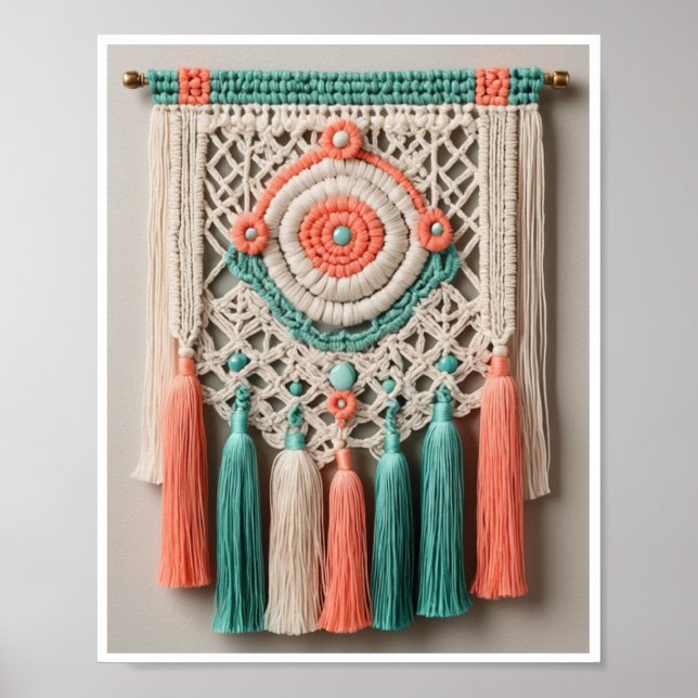Makraminspirerade bilder från Boho-chicen Poster W (Framsidan)