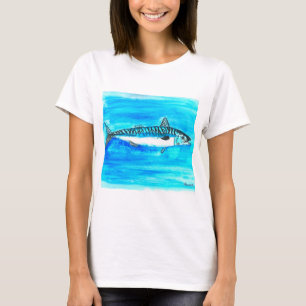 Makrill fisk akvarell hav under havet t shirt