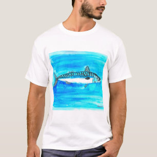 Makrill fisk akvarell hav under havet t shirt