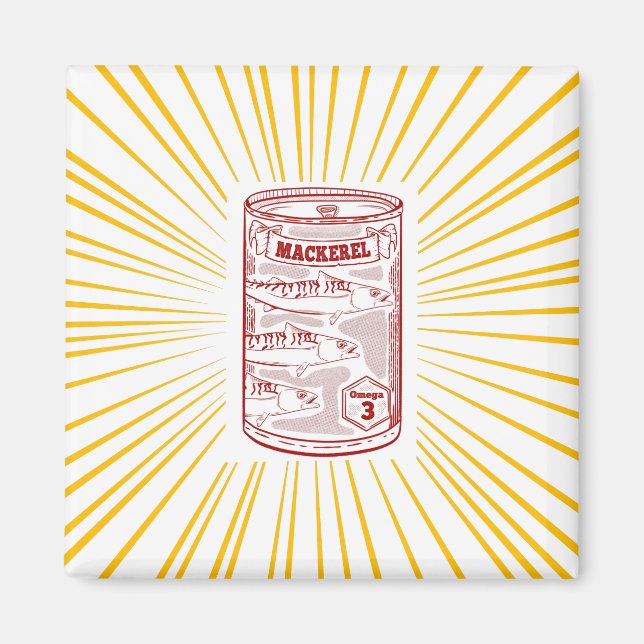 Makrill Konserverad fisk Magnet (Framsidan)