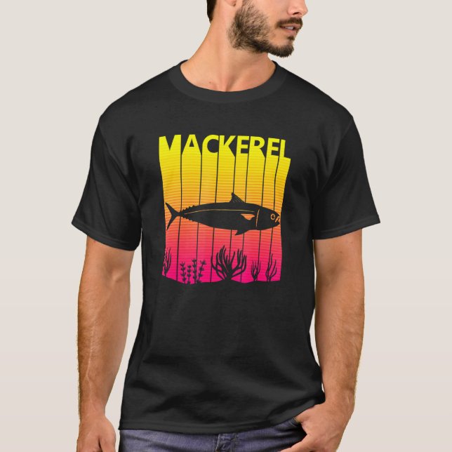Makrillfisk Retro T Shirt (Framsida)