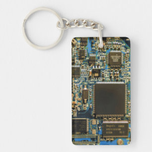 Makro Blå Kretskort PCB Foto