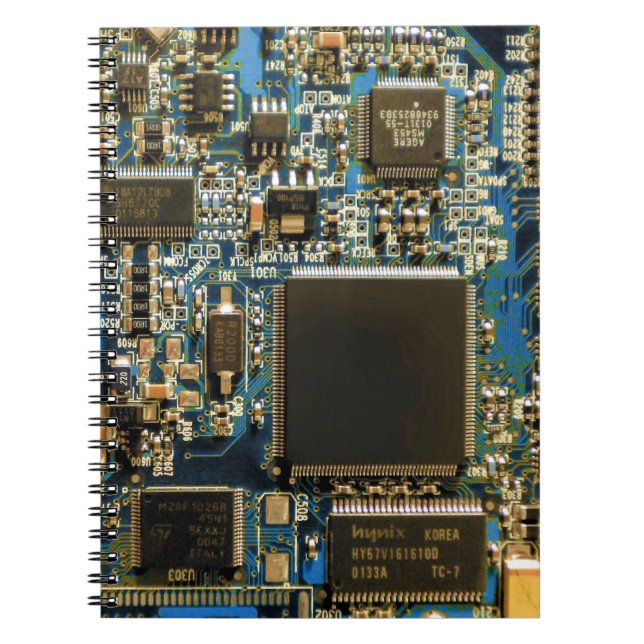 Makro Blå Kretskort | PCB Foto Anteckningsbok (Framsidan)