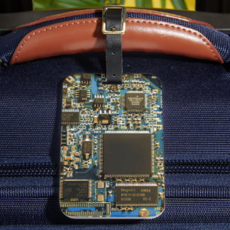 Makro Blå Kretskort | PCB Foto Bagagebricka