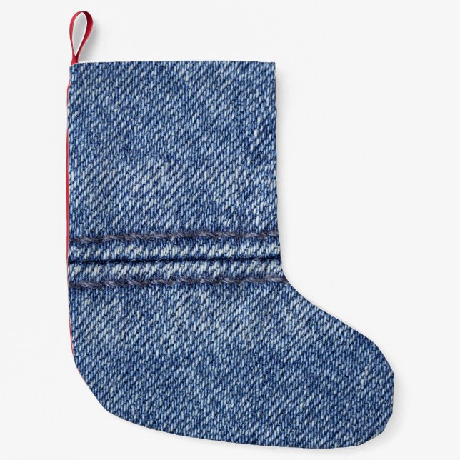 Makro Blue Denim, Struktur. Liten Julstrumpa (Framsidan)