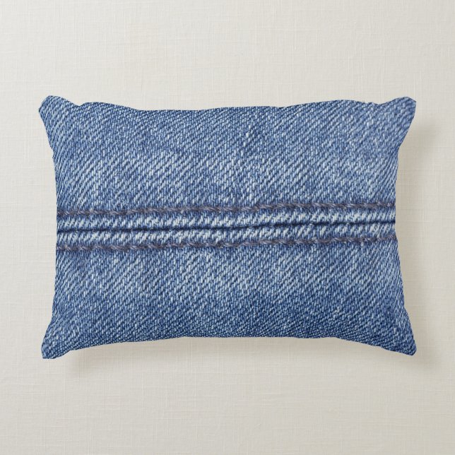 Makro Blue Denim, Struktur. Prydnadskudde (Framsidan)
