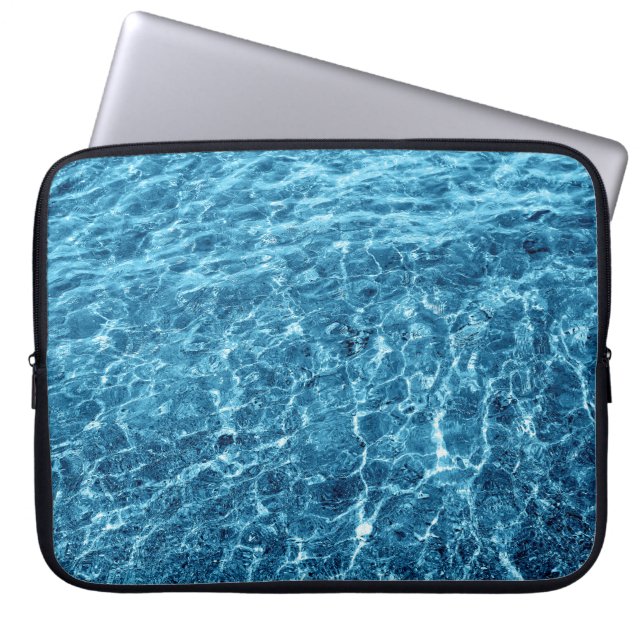 Makro Bubbling Blue Sea Photo Laptop Fodral (Framsidan)
