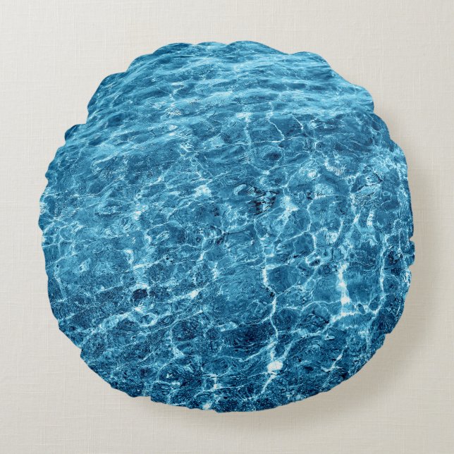 Makro Bubbling Blue Sea Photo Rund Kudde (Framsidan)