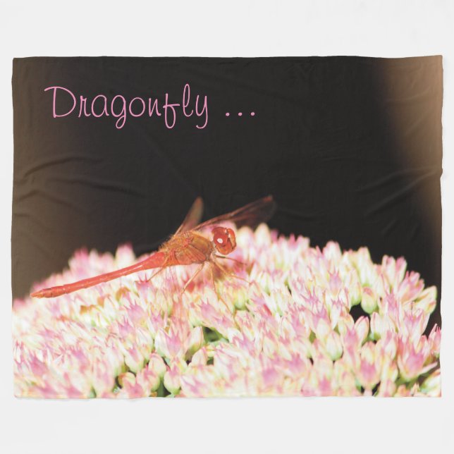 Makro Dragonfly Photograph Fleecefilt (Framsidan (Horisontell))