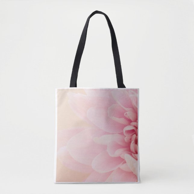 Makro Mjuk Rosa Dahlia Blomma Fotografi  Tygkasse (Framsida)