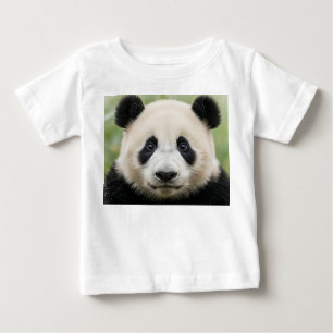 Makro närbild på baby panda ansikte t shirt
