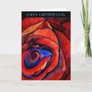 Makro röd ros art Valentine Day Card Helgkort