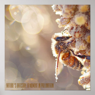 Makrobin i blomman: Naturens pollinering på nära h Poster