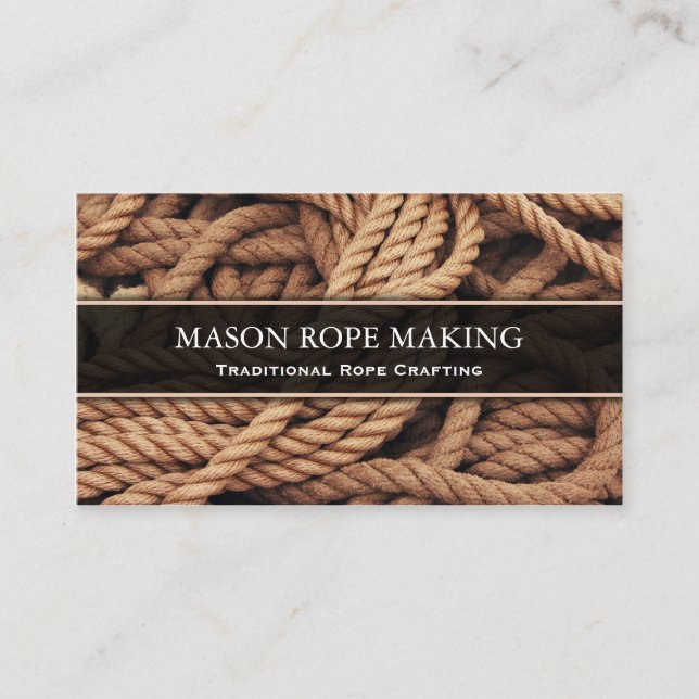Makrofoto av Rope - Rope Craft - Affärskort Visitkort (Framsida)