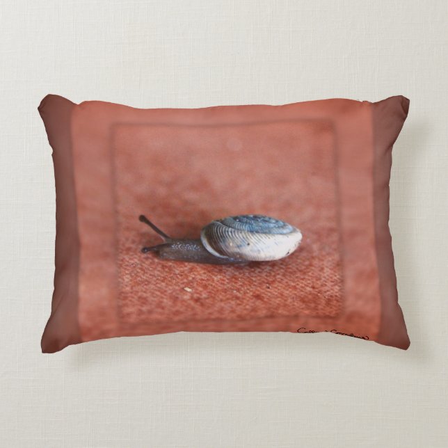 Makrofoto från Snigel på Terracotta Prydnadskudde (Framsidan)