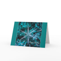 Makrofoto-Glad helg-kort för snöflinga