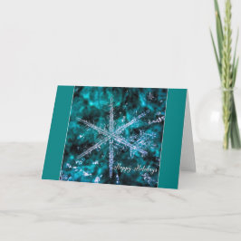 Makrofoto-Glad helg-kort för snöflinga Helgkort