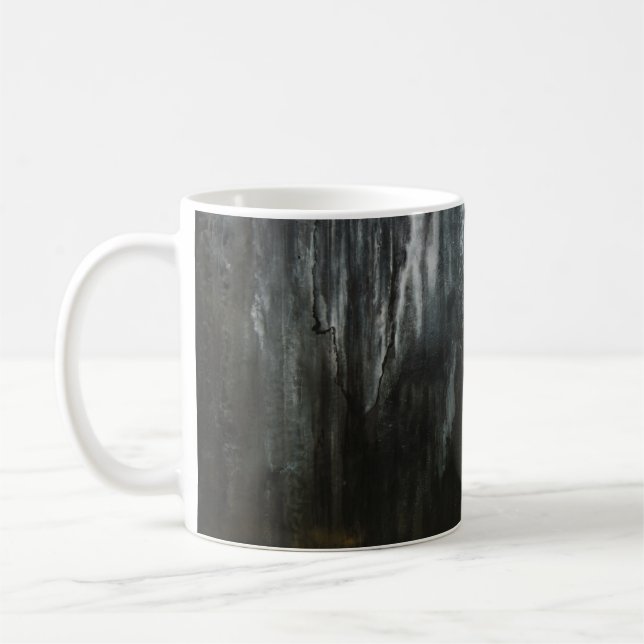 Makrofotografi av isbildning kaffemugg (Vänster)