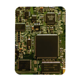 Makrogrön kretskort PCB Foto Magnet
