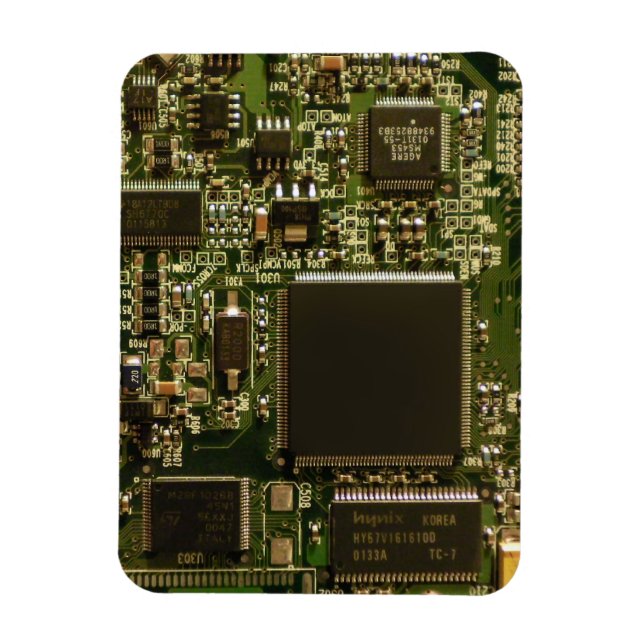 Makrogrön kretskort | PCB Foto Magnet (Vertikal)