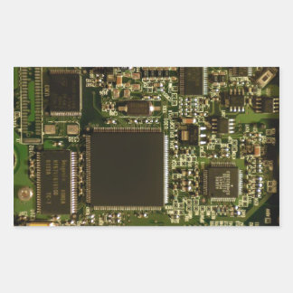 Makrogrön kretskort | PCB Foto Rektangulärt Klistermärke