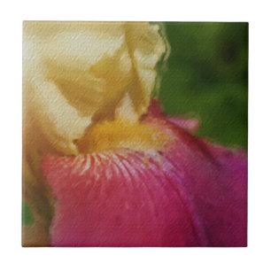 MakroGult Iris Blommigt Art Tile Kakelplatta