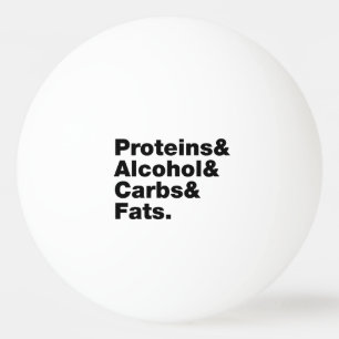 Makronäringsämnen. Proteiner & Alkohol & Kolhydrat Pingisboll