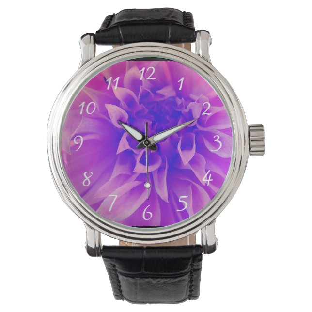 MakroRosa blomma Armbandsur (Framsida)