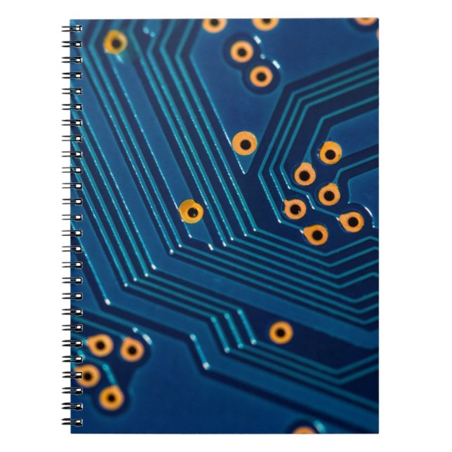 Makrostängningsvy av datorns elektroniska kort. anteckningsbok (Framsidan)