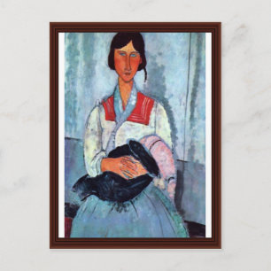 Maksisk kvinna med barn av Modigliani Amedeo Vykort