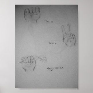 Makt, fred, vegetariskt originalverk Poster