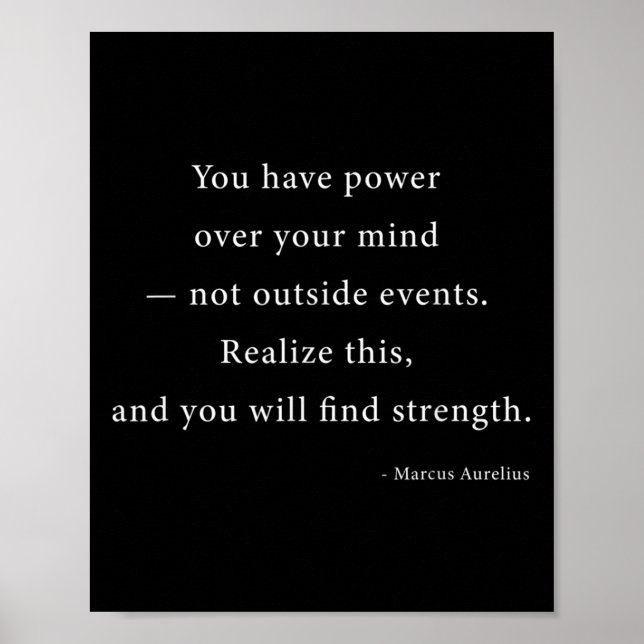 Makt över din sind Marcus Aurelius Stoic Philoso Poster (Framsidan)