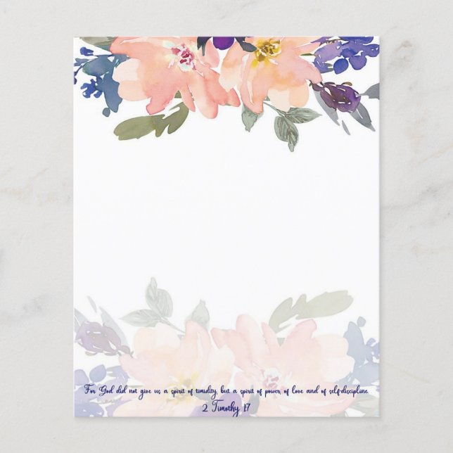 Maktens Ande rosa akvarell blommig bakgrund (Framsida)