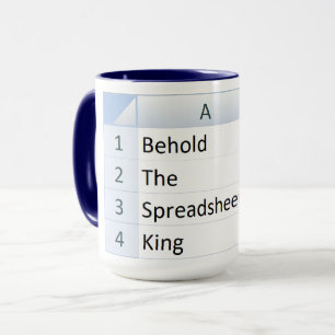 Mäktigt kalkylblad Kung, Excel Blue Mugg