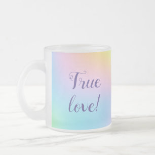 Mäktigt Pastel Rainbow Bröllop "Äkta kärlek"! Frostad Glasmugg