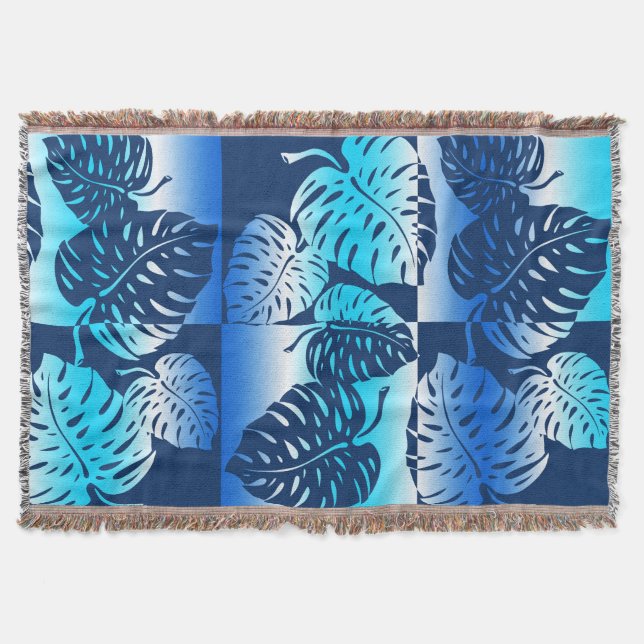 Makua Monstera Hawaiian Stripe Blend Blankets Filt (Framsidan)
